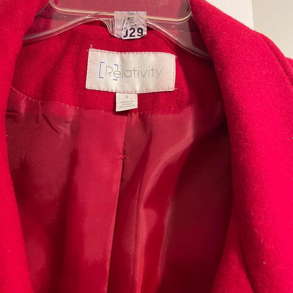 Relativity Vibrant Red Peacoat - Picture 4 of 4